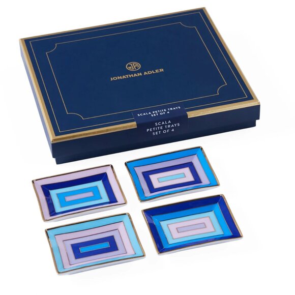 NIB Jonathan Adler - Scala Petite Tray Set Blue & Purple - Picture 1 of 3